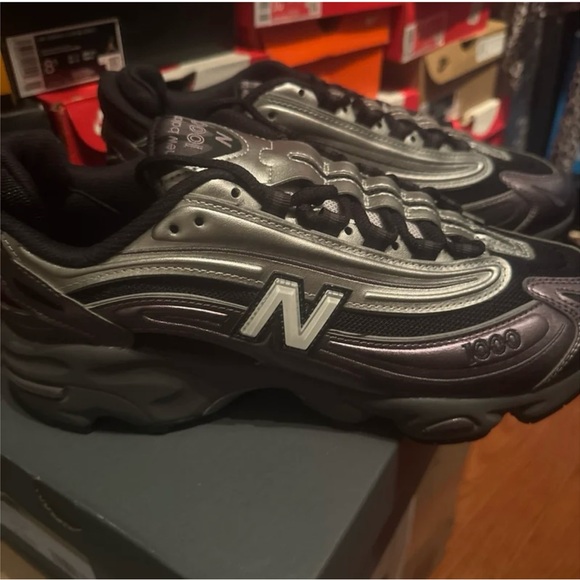 New Balance Metallic Gray and Silver Sneakers main image 8